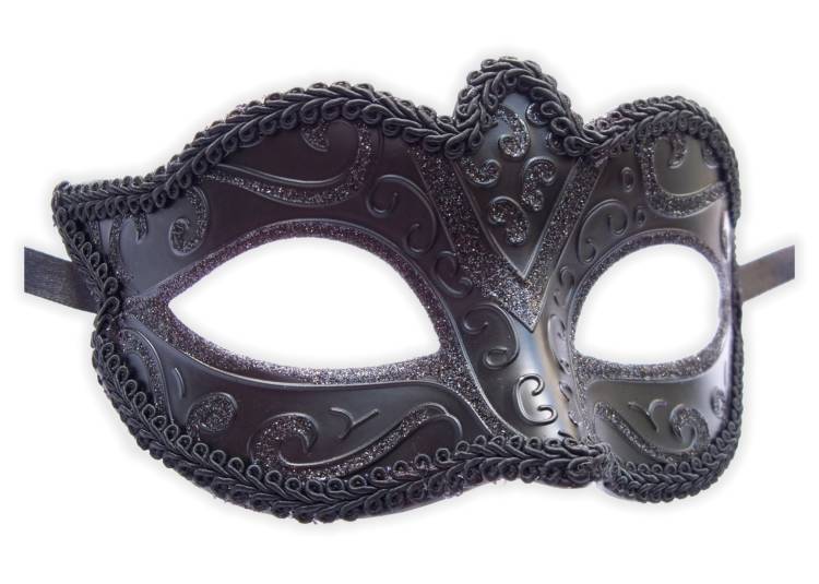 Maschera Carnevale Nera con Glitter - Clicca l'immagine per chiudere