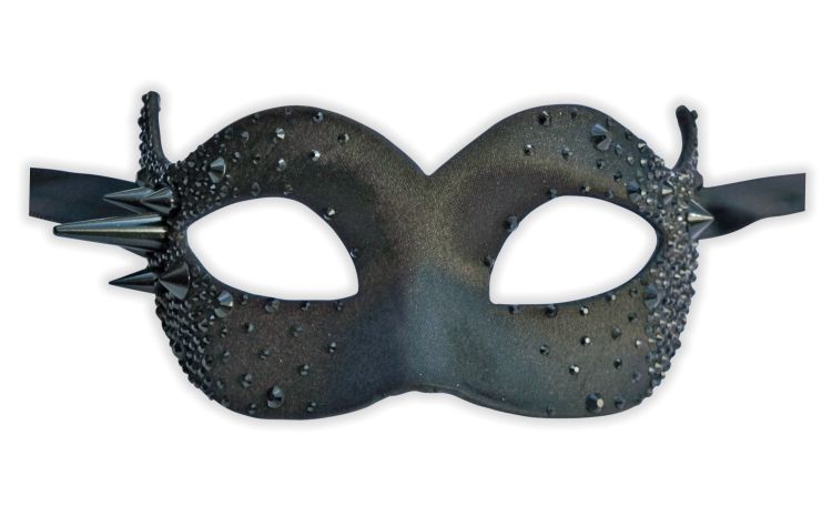 Luxury Masquerade Mask Black with Diamante Crystals - Click Image to Close