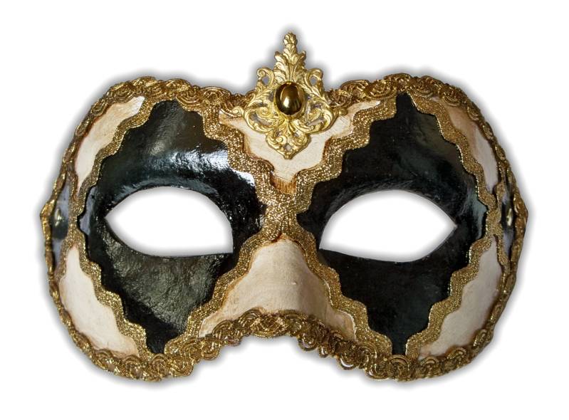 Venetian Mask - Colombina Bianco Nero - Click Image to Close
