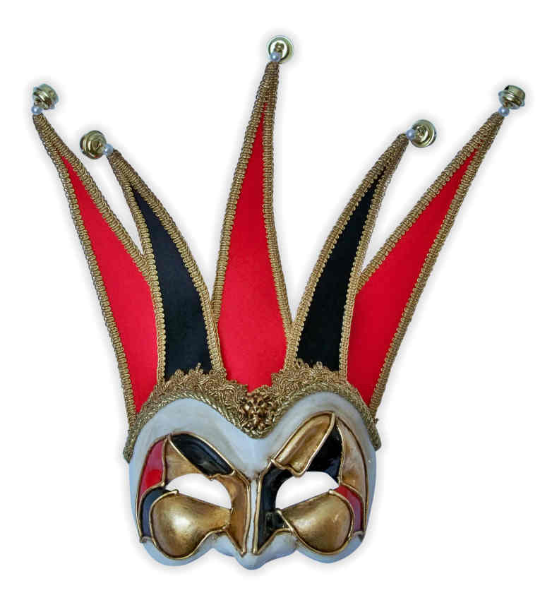 Venetian Jester Mask Red Black - Click Image to Close