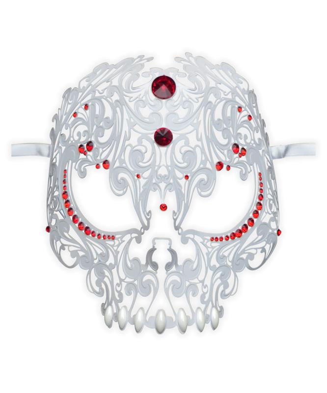 Venetian Metal Mask White Skull