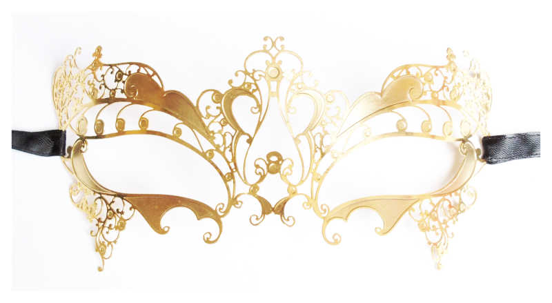 Golden Venetian Filigree Mask Ladies 'Greta' - Click Image to Close