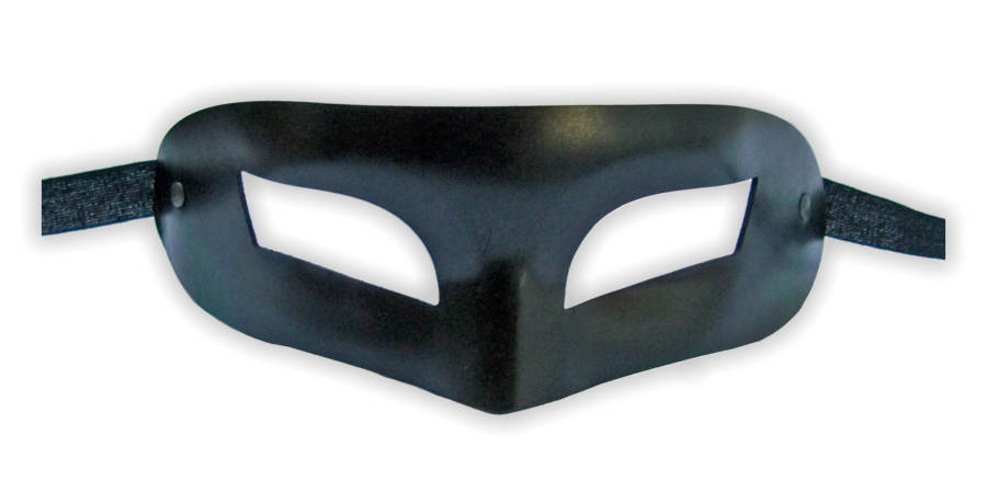 Maschera Veneziana in Cuoio Nero Unisex 'Chic' - Clicca l'immagine per chiudere