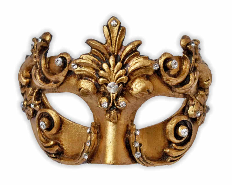 Goldene Venezianische Maske Barock 'Fontego' - zum Schließen ins Bild klicken