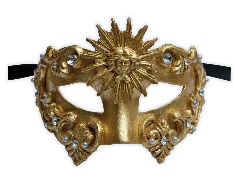 Maschera Veneziana Oro Barocco 'Sole' - Clicca l'immagine per chiudere