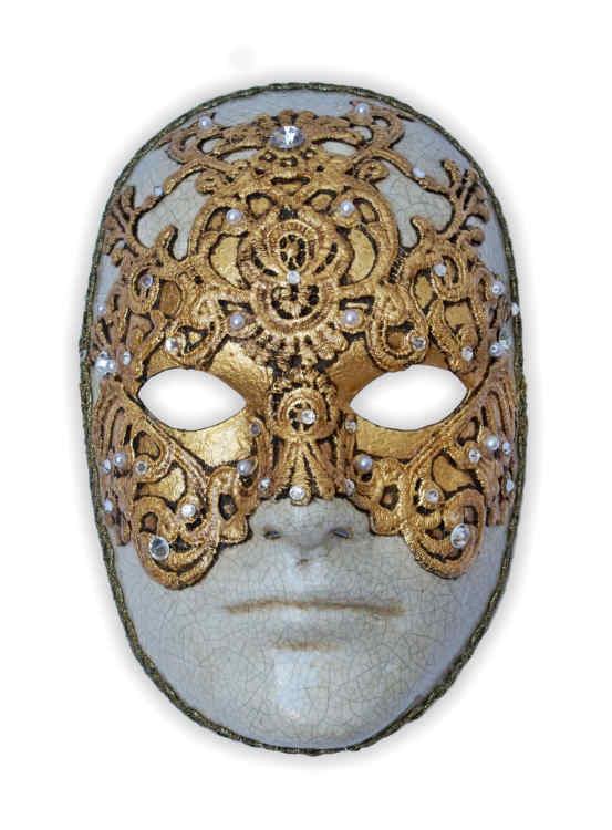 Mens Golden Venetian Face Mask - Click Image to Close
