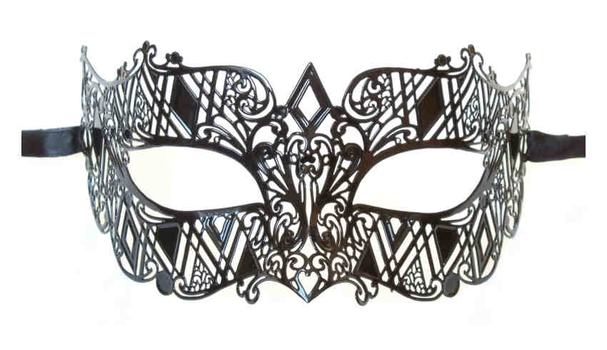 Filigrane Metall Maske 'Nobles Schwarz' - zum Schließen ins Bild klicken