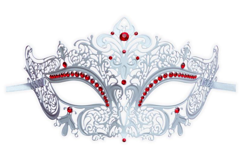 Metal Masquerade Mask 'White Nobility' - Click Image to Close