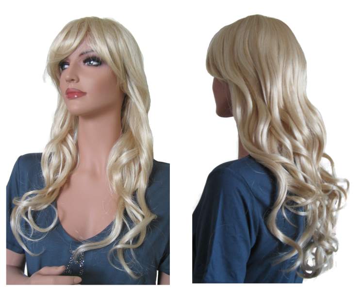 Perruque Longue Blond Pale Ondulee - Cliquez sur l'image pour la fermer