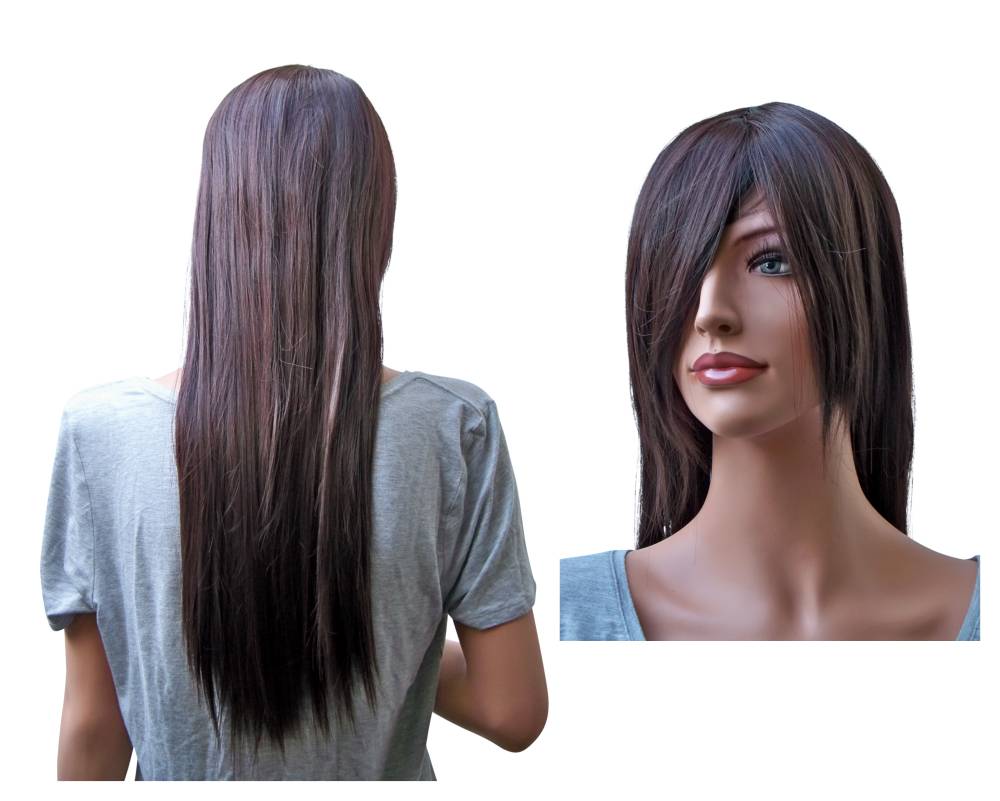 Perruque Brune Cheveux Mi-long - Cliquez sur l'image pour la fermer