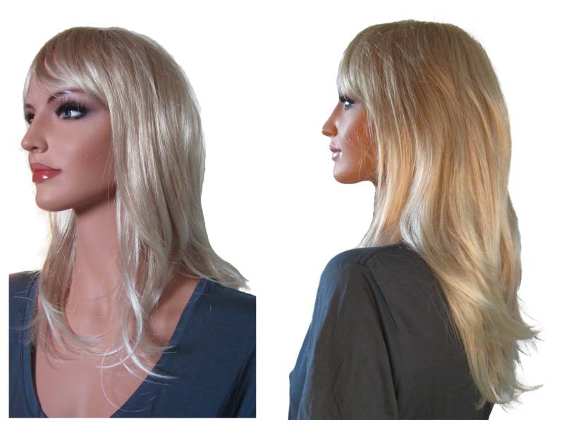 Womans Wig Lite Swedish Blonde with Cinnamon Blonde Strands