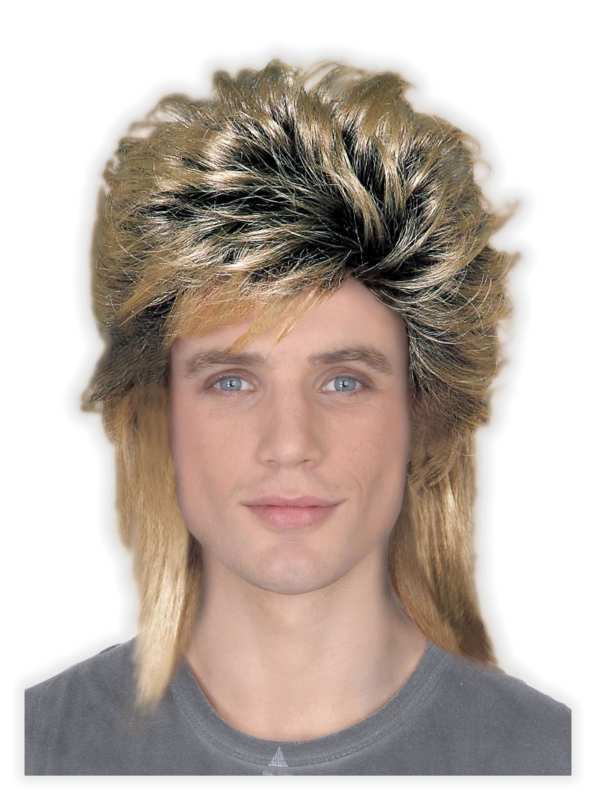 Mullet Wig 80s Fancy Dress Mens - Click Image to Close