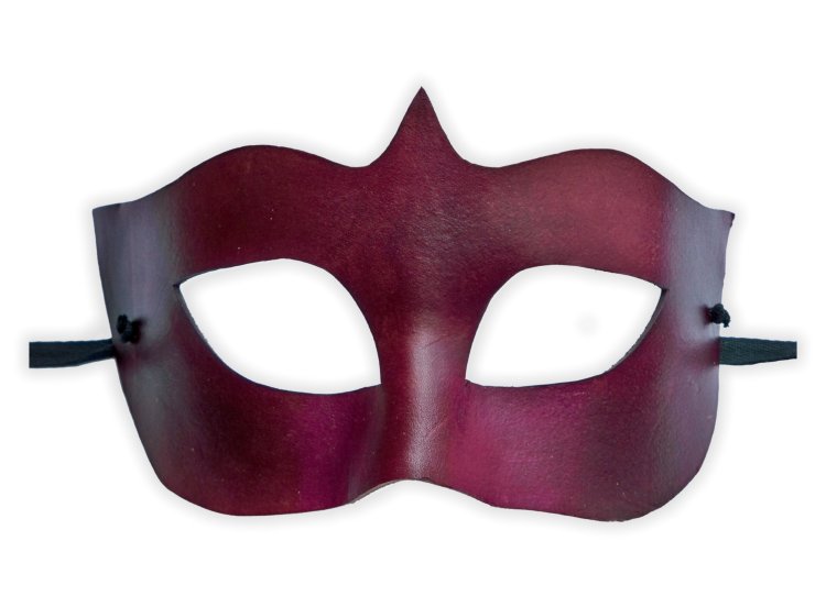 Leder Maske Venedig Weinrot - zum Schließen ins Bild klicken