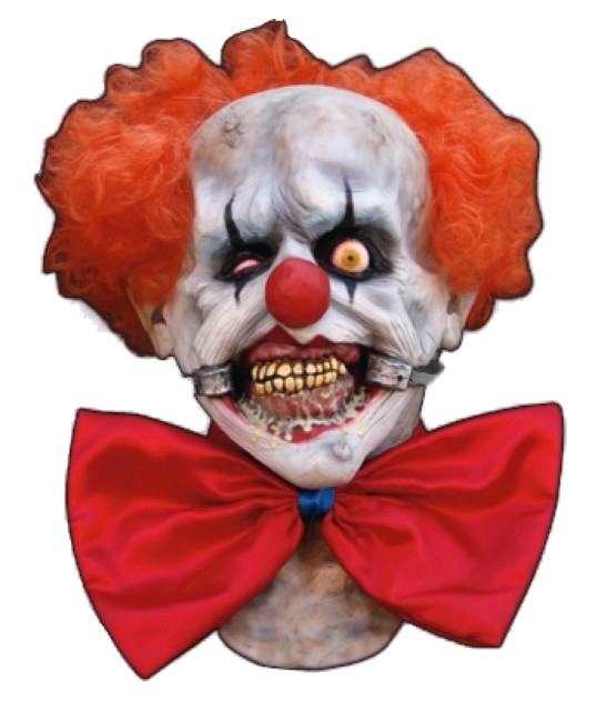 Psycho Horror Clown Maske aus Latex - zum Schließen ins Bild klicken