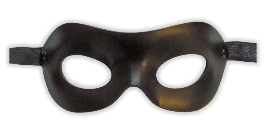 Schwarze Venezianische Maske aus Leder 'Spionin' - zum Schließen ins Bild klicken