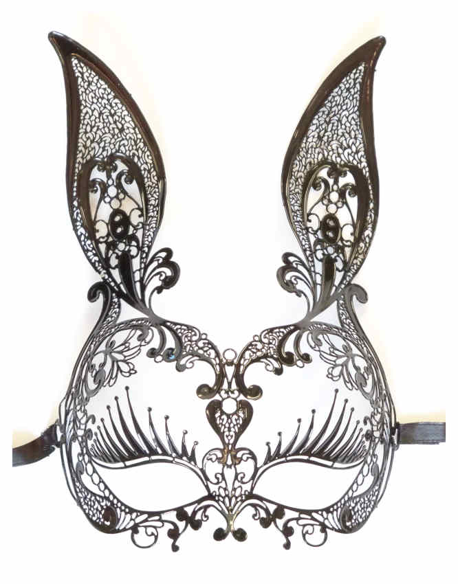 Sexy Venetian Mask Metal Black 'Bunny'