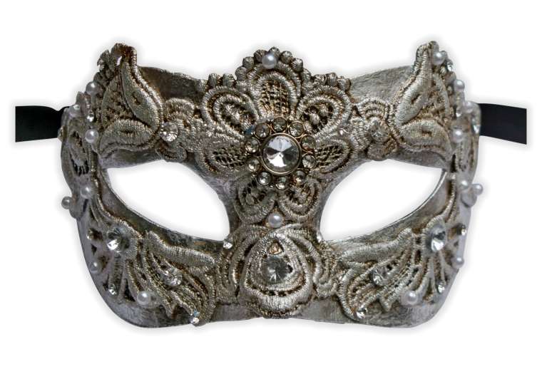 Mask Venice Antique Silver - Click Image to Close