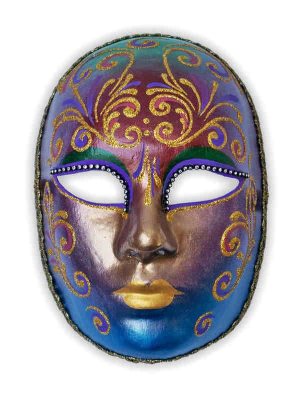Venetian Mask Woman Face Handpainted 'Rainbow' - Click Image to Close