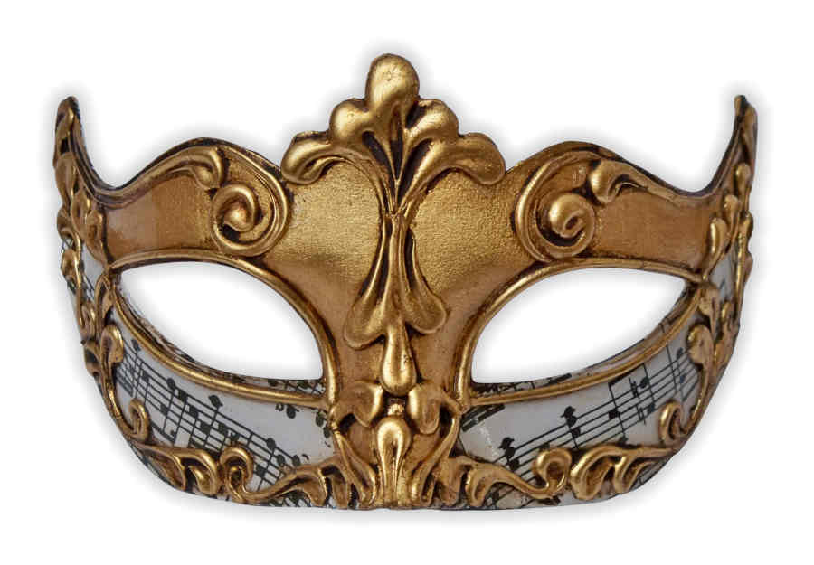 Venetian Masquerade Mask Symphony Gold - Click Image to Close