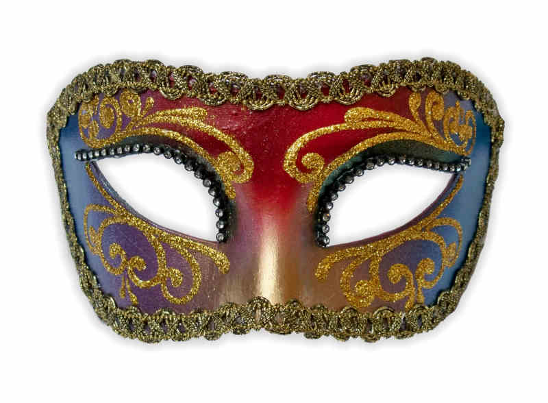 Venezianische Colombina Maske 'Arcobaleno' - zum Schließen ins Bild klicken