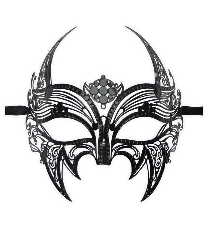 Full Face Venetian Mask Metal 'Vampire' - Click Image to Close