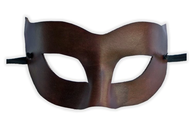 Venetian Leather Mask Brown - Click Image to Close