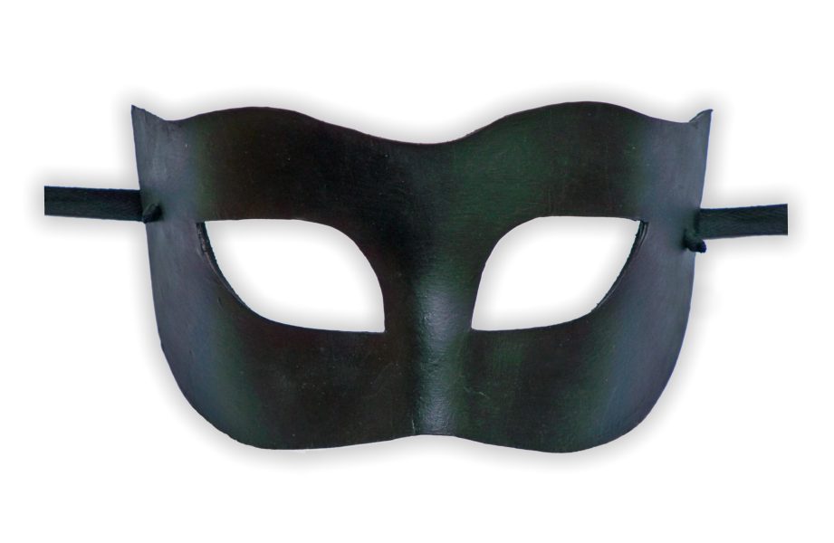 Venetian Leather Mask Black