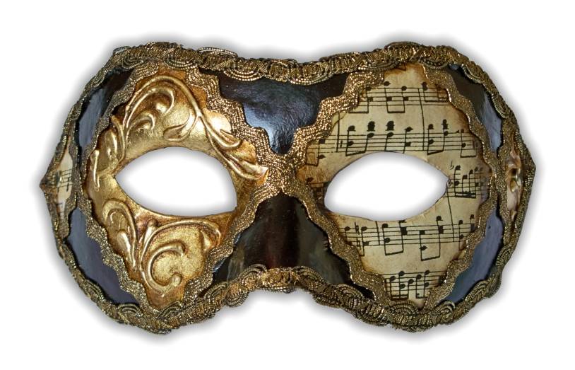 Venetian Mask - Colombina Oro Nero Musica