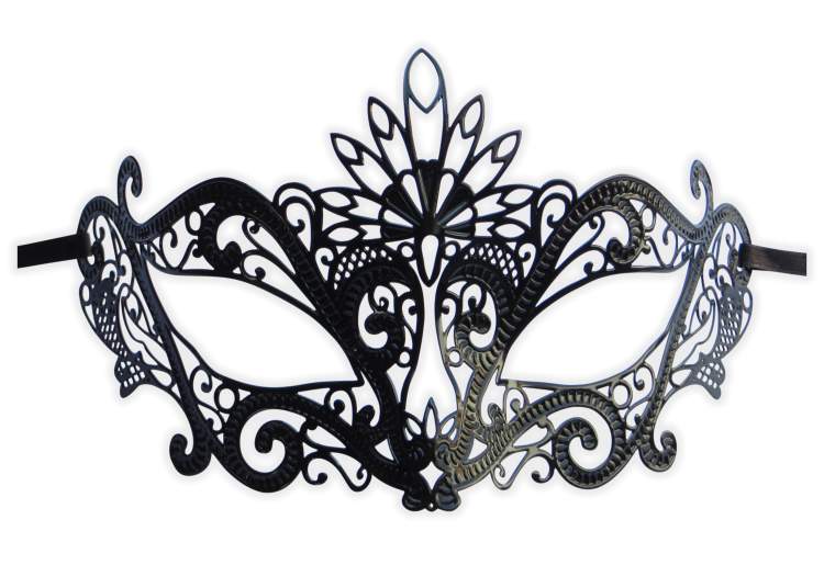 Filigree Black Masquerade Mask 'Satinka' - Click Image to Close