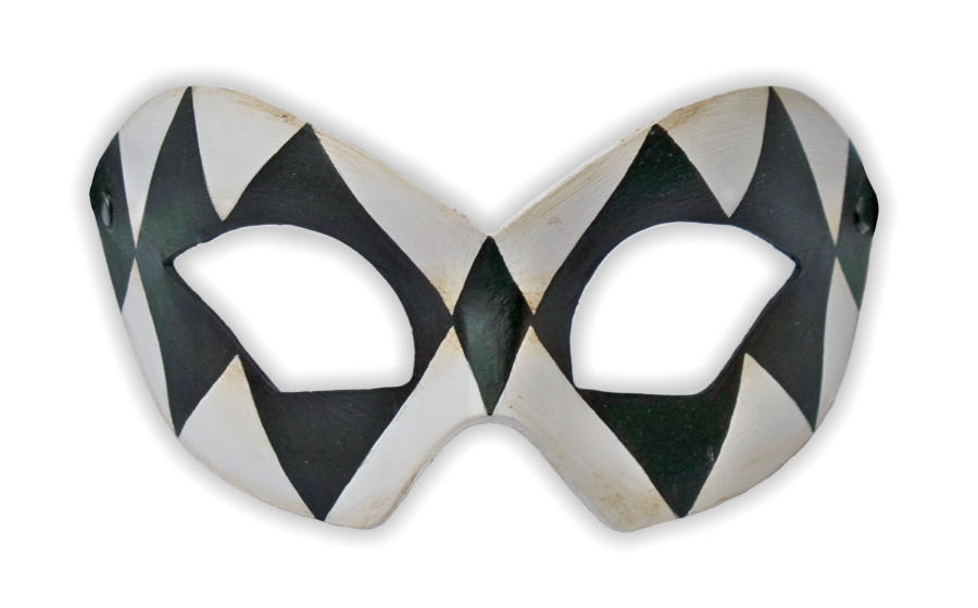 Venetian Mask Chequered Black White 'Colombina' - Click Image to Close