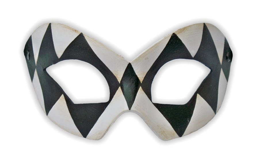Venezianische Maske Schwarz Weiß 'Colombina'