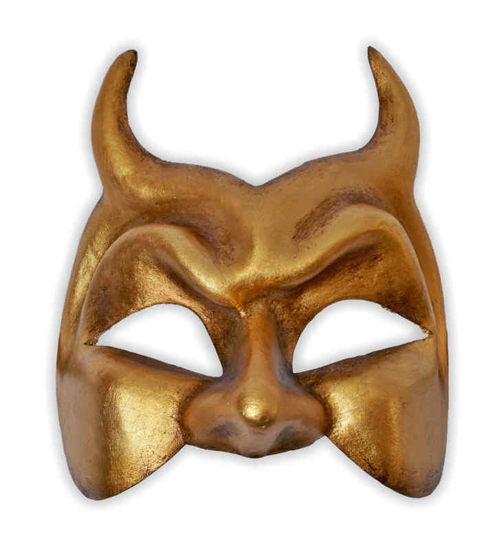 Venetian Devil Mask Gold - Click Image to Close