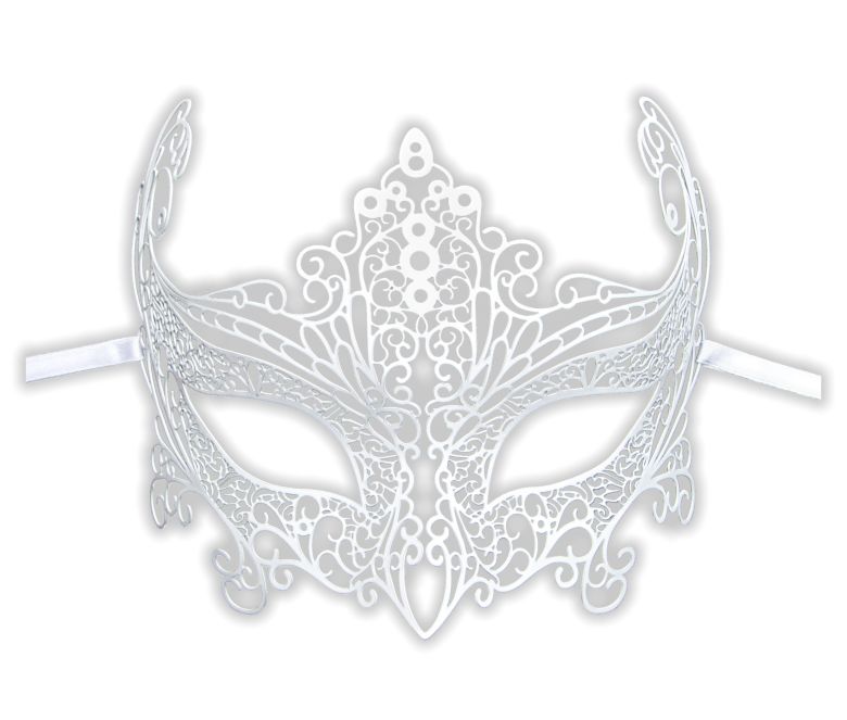 Antifaz blanco para boda en filigrana